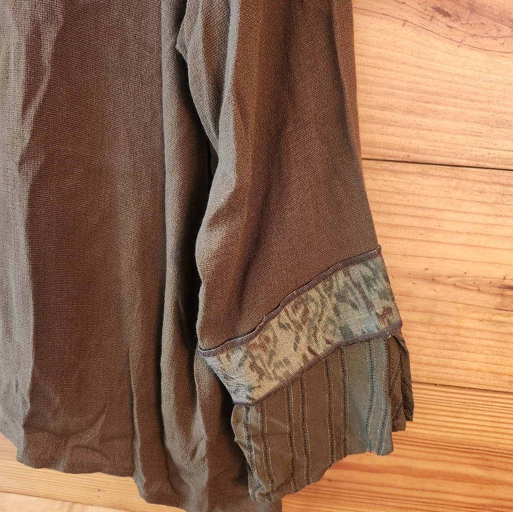 Vintage Spencer Alexis Womens Top XL Brown Rayon Silk Blend Fairy Whimsy 90s - Picture 6 of 9